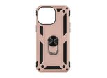 Custodia Ibrida Per Cellulare Con Supporto Ad Anello Per Apple Iphone 15 Pro - Oro Rosa
