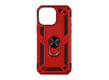 Custodia Ibrida Per Cellulare Con Supporto Ad Anello Per Apple Iphone 15 Pro Max - Rosso