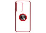 Custodia Ibrida Per Cellulare Con Supporto Ad Anello Xiaomi 12T / 12T Pro - Rosso