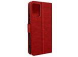 Custodia In Pelle Finta Con Funzione Di Supporto Xiaomi Redmi Note 12 5G / Poco X5 Pro - Rosso