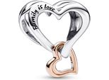 Pandora Charm A Cuore La Famiglia è Amore, Bicolore