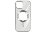 Custodia In Silicone Magsafe Apple Iphone 15 Protezione Fotocamera Cromo Surround Argento