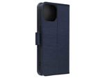 Custodia In Pelle Finta Con Funzione Stand Per Apple Iphone 15 Pro - Blu Scuro