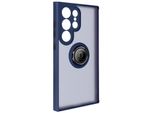 Avizar, Custodia Per Cellulare Con Supporto Per Anello Samsung Galaxy S24 Ultra, Blu Scuro