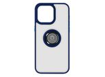 Custodia Ibrida Per Cellulare Con Supporto Ad Anello Per Apple Iphone 15 Pro Max - Blu Scuro