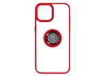 Custodia Ibrida Per Cellulare Con Supporto Ad Anello Per Apple Iphone 15 Plus - Rosso