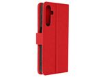 Avizar, Custodia In Pelle Finta Con Funzione Di Supporto Per Samsung A05S, Rosso