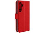 Avizar, Custodia In Pelle Finta Con Funzione Di Supporto Per Samsung S24 / S25, Rosso
