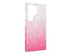 Avizar, Custodia Sottile In Silicone Per Samsung Galaxy S24 Ultra, Custodia Glitter, Bianco / Rosa