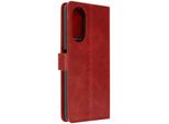 Avizar, Oppo A58 Wallet Cover, Custodia A Portafoglio Con Cinturino, Rosso