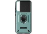 Avizar, Custodia Ad Anello Antiurto Xiaomi 14 Con Copertura Scorrevole Della Fotocamera, Verde Chiaro