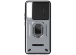Avizar, Custodia Ad Anello Antiurto Xiaomi 14 Con Copertura Scorrevole Della Fotocamera, Grigio