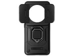 Avizar, Custodia Ad Anello Antiurto Xiaomi 14 Ultra Con Coperchio Scorrevole Per Fotocamera, Nero