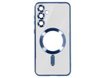 Avizar, Custodia In Silicone Magsafe Per Samsung S24 Plus Con Cornice Cromata, Blu