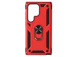 Avizar, Custodia Protettiva Ibrida Per Samsung Galaxy S24 Ultra, Supporto Per Anello, Rosso