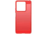 Avizar, Custodia Protettiva Flessibile Per Xiaomi Redmi 13C, Effetto Carbonio, Rosso