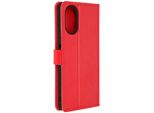 Avizar, Oppo A38 Vintage Wallet Cover Con Funzione Stand, Rosso