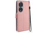 Mayaxess, Honor 90 Smart Wallet Case Funzione Stand Con Cinturino A Mano, Oro Rosa