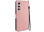 Mayaxess, Custodia A Portafoglio Samsung Galaxy S23 Fe Funzione Stand Con Cinturino, Oro Rosa