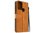 Avizar, Nokia C22 Wallet Cover, Custodia Per Portafoglio Con Cinturino, Marrone Chiaro