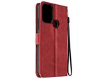 Avizar, Nokia C22 Wallet Cover, Custodia A Portafoglio Con Cinturino, Rosso