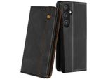 Avizar, Custodia Per Samsung Galaxy S24 Fe Con Patta Magnetica E Impunture, Nero