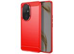 Avizar, Custodia Protettiva Flessibile Per Honor 200 Pro, Effetto Carbonio, Rosso