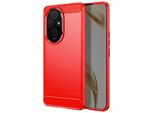 Avizar, Custodia Protettiva Flessibile Per Honor 200, Effetto Carbonio, Rosso