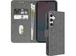 Avizar, Custodia In Ecopelle Con Funzione Di Supporto Per Samsung Galaxy S24 Fe, Grigio