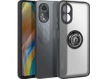 Avizar, Custodia Per Cellulare Per Oppo A38 Anello In Metallo, Supporto Video, Nero