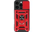 Mayaxess, Custodia Protettiva Per Apple Iphone 16 Pro Anello Porta Fotocamera Cover, Rosso