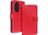 Mayaxess, Honor 200 Pro Custodia A Portafoglio Funzione Stand Con Cinturino, Rosso