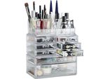 Relaxdays Make-Up-Organizer Trasparente/Oro