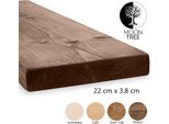 Moontree | Mensola Da Parete Rustica In Legno Berg, 22X3,8X210Cm, Noce | Mensola Da Appendere, Mensola Da Parete In Legno Per Il Soggiorno