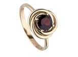 Fingerring JOBO Ring mit Granat Gr. 50, gold (gelbgold 333, rot), Fingerringe, Damen, 50, Gelbgold 333, 333 Gold