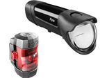 Busch + MüLler Ixon Fyre + Ixxi Set Di Luci Per Bicicletta A Led, Luce Anteriore Da 30 Lux, Ricaricabile Via Usb, Omologato Stvzo, Staffe Incluse