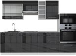 Vicco Cucina Componibile Fame-Line, 280 Cm , Pt Antracite, Antracite Lucido/Bianco