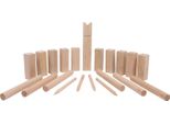 Piccolo Piede 4916 Gioco Vichingo Kubb Arthur In Legno, Con Pratica Rete Di Trasporto, Naturale (1 Set)