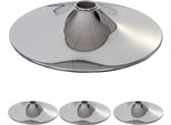 Set Di 4 Piastre Per Piedi Piede Per Sgabello Da Bar Sgabello Da Bar Sedia Girevole Sedia Da Pranzo, Cromo ~ Ø 45Cm