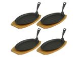 Padella Con Asse Di Servizio Ovale 27,5 X17,5 X 2 Cm In Ghisa 4 Pezzi In Un Set
