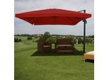 Ombrello Semaforo Gastronomico HWC-A96, Ombrellone, 3X4M (Ø5M) Poliestere/Alluminio 26Kg ~ Falda, Bordeaux Senza Supporto