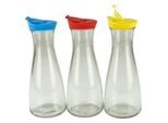 Caraffa In Vetro Con Coperchio 1 Litro 3 Pezzi Blu/Rosso/Giallo