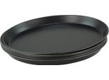 5 Pezzi Vassoio Per Pizza Rotondo In Metallo Blu Ø 32 Cm Qualità Professionale Pesante