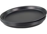5 Pezzi Vassoio Per Pizza Rotondo In Metallo Blu Ø 26Cm Qualità Professionale Pesante