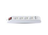Prese Di Corrente A 4 Vie - Interruttore - Bianco - Cavo Da 1,4 M - Strip