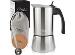 Milu 6574 Caffettiera Espresso Argento, 2 Tazze