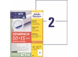 Avery Zweckform® 6604 6604 Etichette Universali Ultragrip - 210 X 148 Mm, Bianco, 130 Etichette, Permanenti