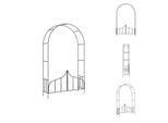 Vidaxl Arco Di Rose Con Cancello Nero 138 X 40 X 238 Cm In Ferro - Archi Di Rose, Graticci E Pergole