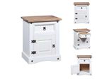 Vidaxl Comodino In Stile Messico In Legno Di Pino Bianco 53X39X66 Cm - Comodini