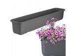 Cassetta Per Fiori Kadax "Evron"", Cassetta Per Balconi In Plastica, Vaso Per Fiori Per Balcone, Davanzale, Fioriera, 80 Cm, Antracite"